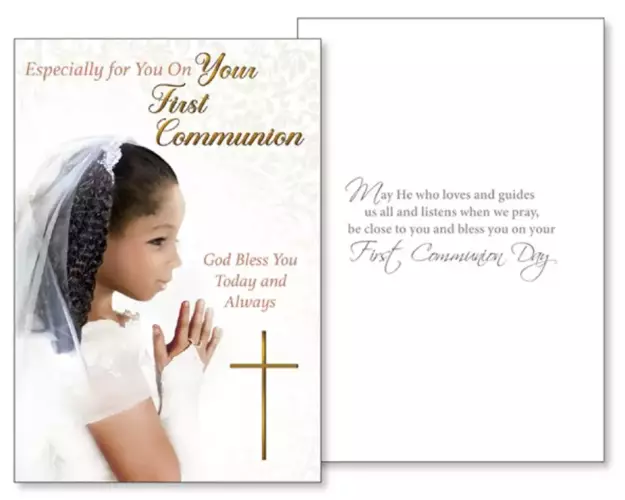 Praying Girl Communion Card
