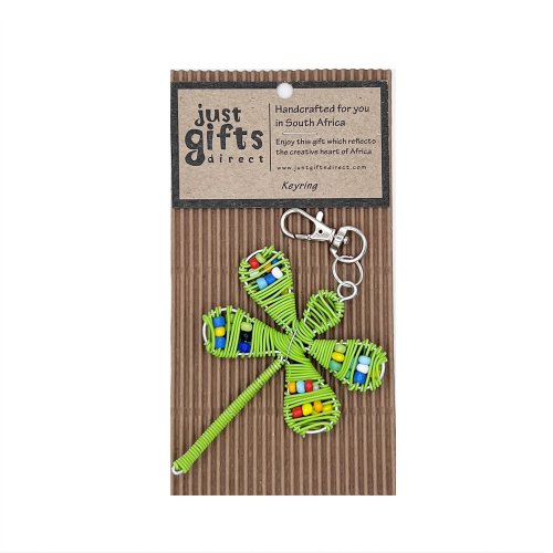 Wire Colourful Dragonfly Snaphook Keyring