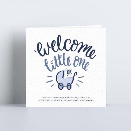 Welcome Little One Card - Blue