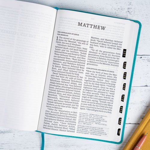 NASB Giant Print Reference Bible, Teal Leathertouch, Indexed