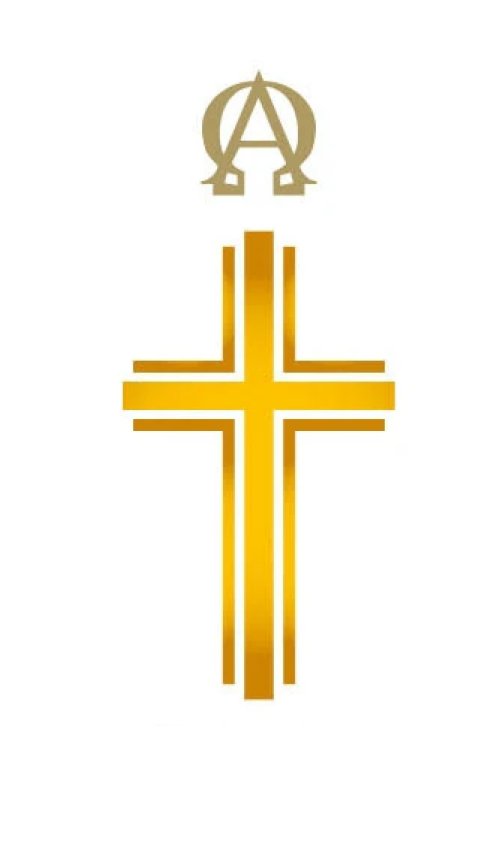 Candle Sticker - Gold Line Cross (Without Year)