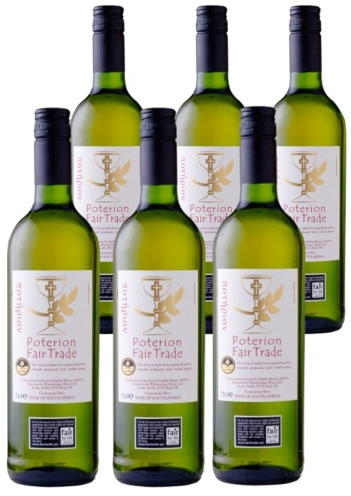 Pack of 6 Poterion Fair Trade White Altar Wine