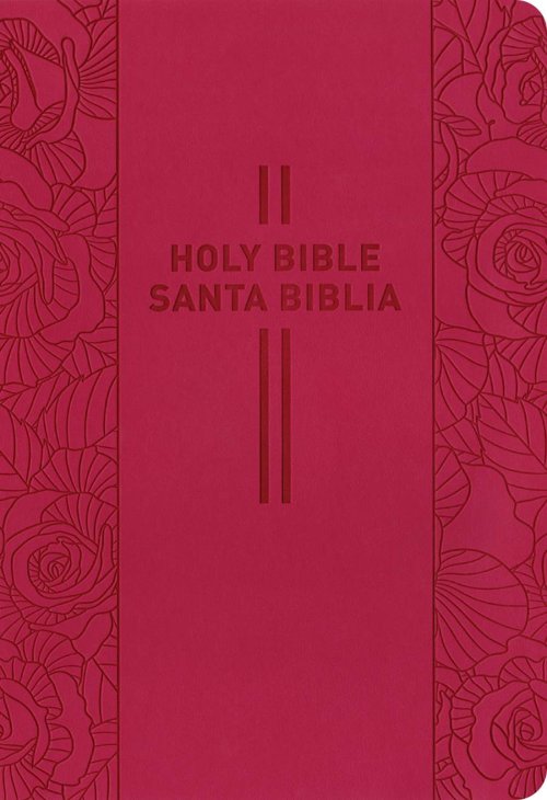 Bilingual Bible / Biblia bilingüe NLT/NTV (LeatherLike, Pink Rose)