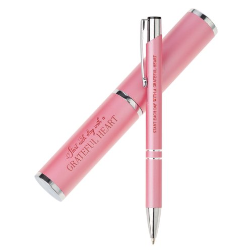 Pen in Case Pink Grateful Heart