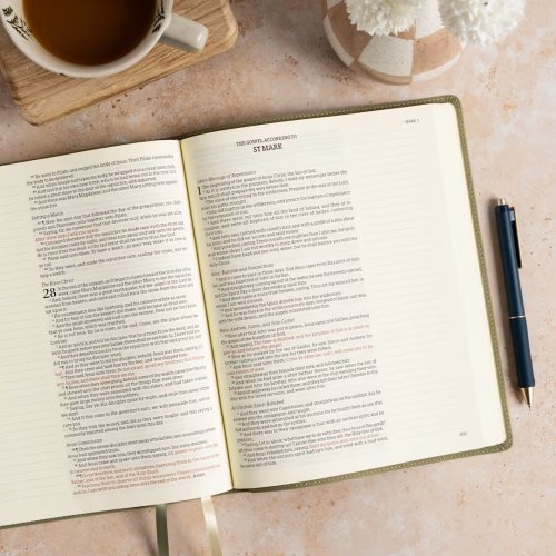 KJV Notetaking Bible, Large Print Edition, Sage Suedesoft