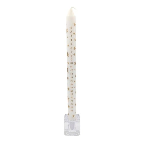 29.5cm Christmas Advent Candle: Gold Star  - Single