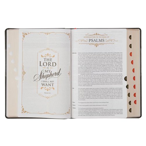 KJV Study Bible LP Faux Leather, Two-tone Black and Gray