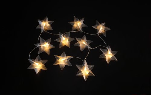 10 Frosted Origami Star Garland
