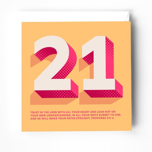 21st birthday card with bible verse on cover