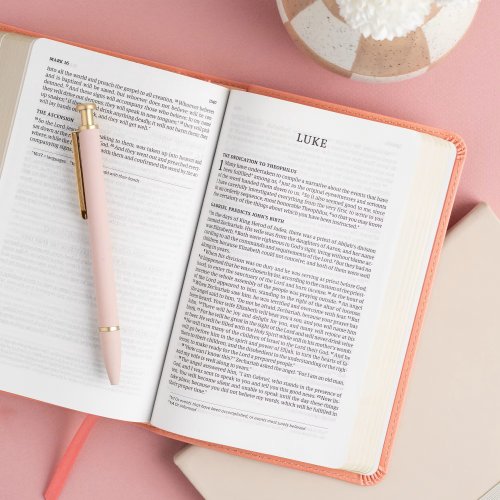 CSB Single-Column Compact Bible, Digital Study Edition, Blush Floral LeatherTouch
