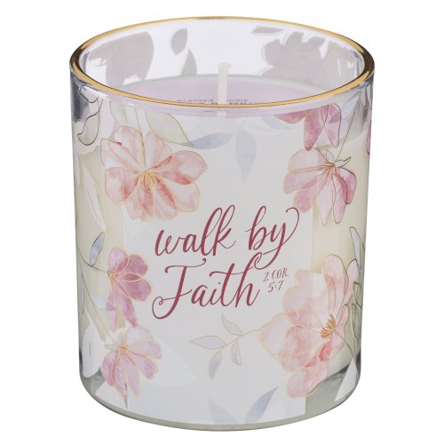 Glass Candle Walk By Faith 2 Cor. 5:7