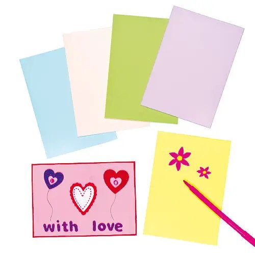 Coloured Blank Greeting Cards (Pack of 12)