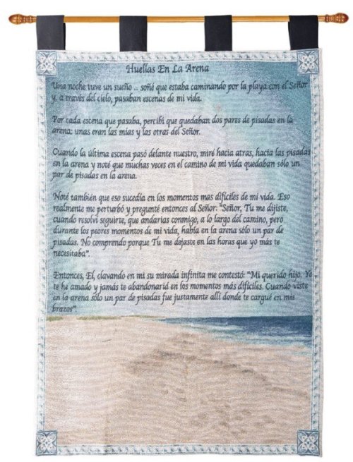 Spanish Wall Hanging-Footprints In The Sand-Tapestry (26" x 36")