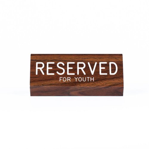 Sign Engraved Pew Reserved For Youth Walnut 3x6