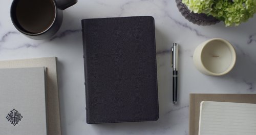 ESV Giant Print Personal Size Bible, Red Letter (Buffalo Leather, Deep Brown)