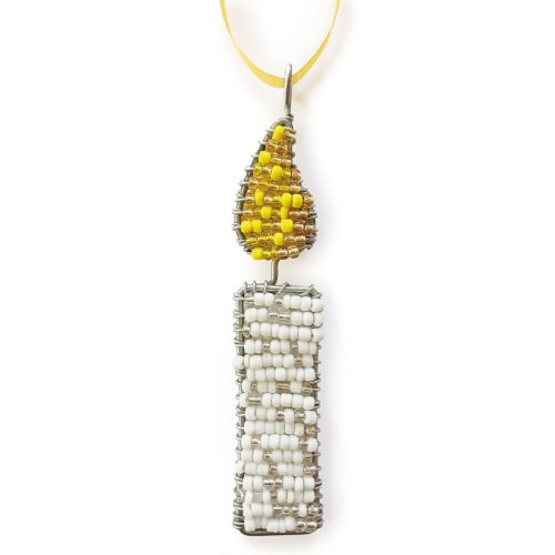 Beaded Candle hanging Christmas decoration