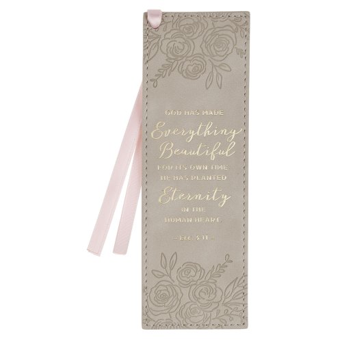Bookmark-God Has Made Everything Beautiful (Ecc. 3:11)-Taupe Faux Leather