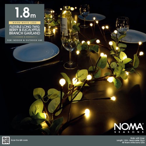 1.8m Berry & Eucalyptus Garland with 48 LEDS