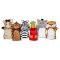 Safari Buddies Hand Puppets, Set of 6 (Elephant, Tiger, Parrot, Giraffe, Monkey, Zebra)
