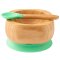 Bamboo baby suction bowl and spoon set -  Green