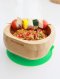 Bamboo baby suction bowl and spoon set -  Green