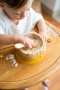 Bamboo baby suction bowl and spoon set -  Yellow