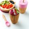 Bamboo Cup with Two Straws - Pink