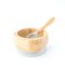 Bamboo baby suction bowl and spoon set -  Grey