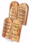 Plaque-Ten Commandments w/Stand (English & Hebrew)-Olive Wood (#21185)