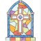 Cross Colour-in Window Decorations - Pack of 18