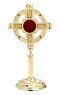 Gold Plated Reliquary with Stones H 32 cm