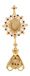 Gold Plated Reliquary with Stones H 25 cm