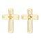 Earrings-Cutout Cross-Gold Plated (1" x 2")