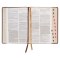 Art Nouveau Framed Toffee Brown Faux Leather Large Print King James Study Bible with Thumb Index