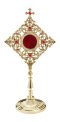 Gold Plated Reliquary with Stones H 32 cm