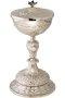Nickel Plated Ciborium with Gold Plated Inside H 27 cm