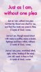 Just As I Am, Without One Plea - Hymn Card (Double Sided)