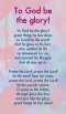 Hymn Card - To God Be The Glory! (Double Sided)