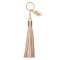 Believe Leather Tassel Charm Keychain Keyring for Women's Handbag Purse Keys Wallet Accessories in Neutral Beige