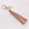 Believe Leather Tassel Charm Keychain Keyring for Women's Handbag Purse Keys Wallet Accessories in Neutral Beige