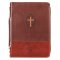Medium Cross John 3:16, Brown Faux Leather, Men's Classic Bible Cover