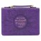 Medium Purple Sunflower Strength & Dignity Faux Leather Fashion Bible Cover - Proverbs 31:25