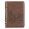 Medium Scenic Wilderness Wings Like Eagles Brown Faux Leather Bible Cover - Isaiah 40:21