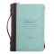 Extra Large Blessed Is She Turquoise Bible Cover - Lk. 1:45 XL