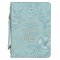 Medium I Know The Plans I Have for You Teal Floral Faux Leather Fashion Bible Cover - Jeremiah 29:11