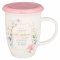 Mug with Lid Pink/White Floral I Know the Plans Jer. 29:11