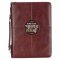 Large Hope and a Future Protective Chestnut Brown Faux Leather Bible Cover - Jeremiah 29:11