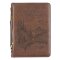 Extra Large Wings Like Eagles Brown Classic Bible Cover - Isa. 40:31