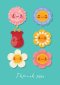 Thank You - Flower Faces Std Card Gloss (6 Pack)
