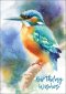Happy Birthday - Kingfisher Std Card Textured (6 Pack)